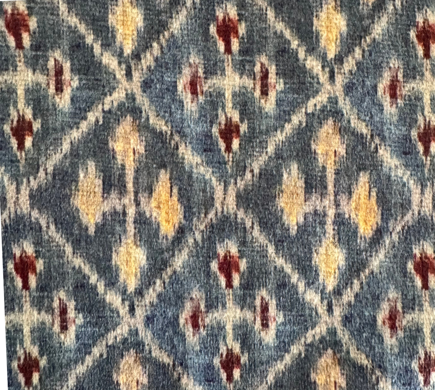 grey Ikat luxe velvet bed runner