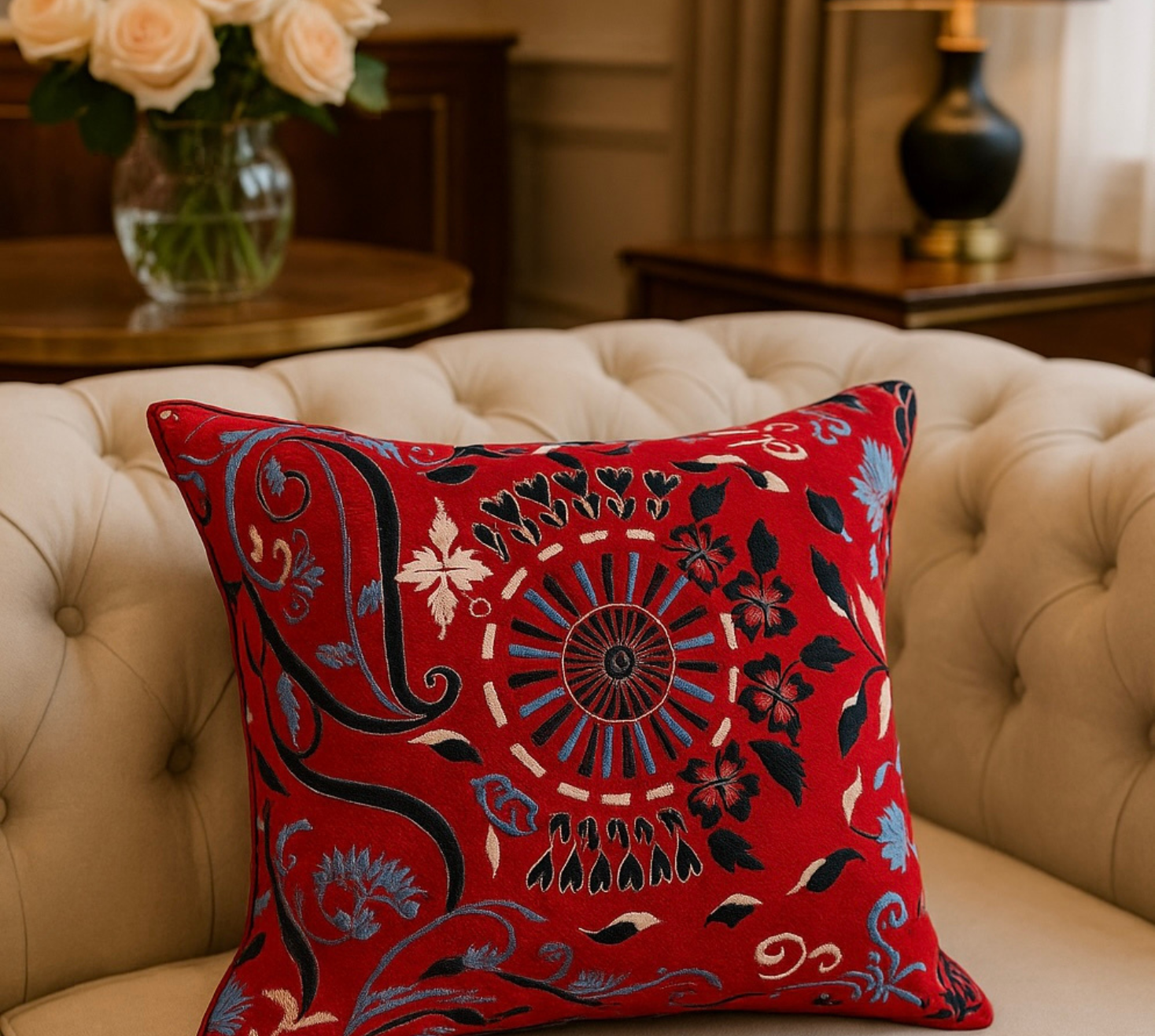 Threads of heritage cushion cover