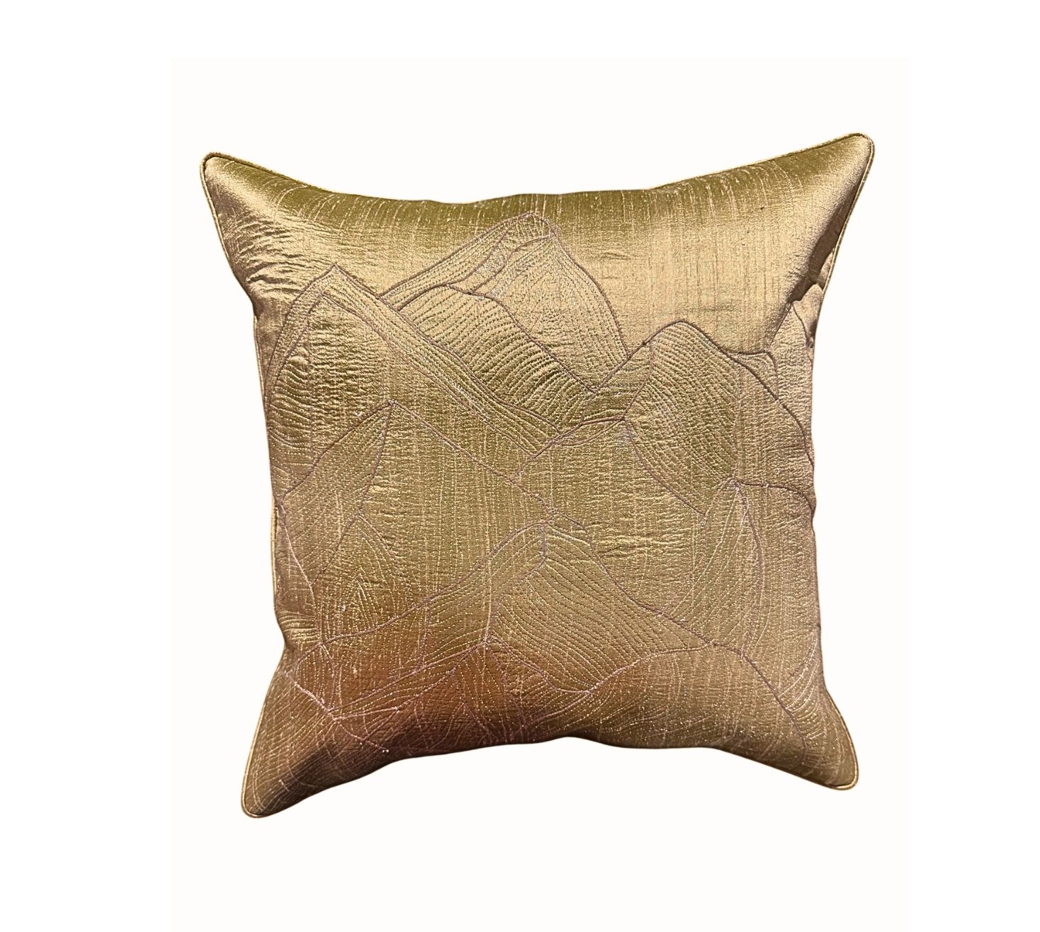 Golden silk mountainous cushion cover