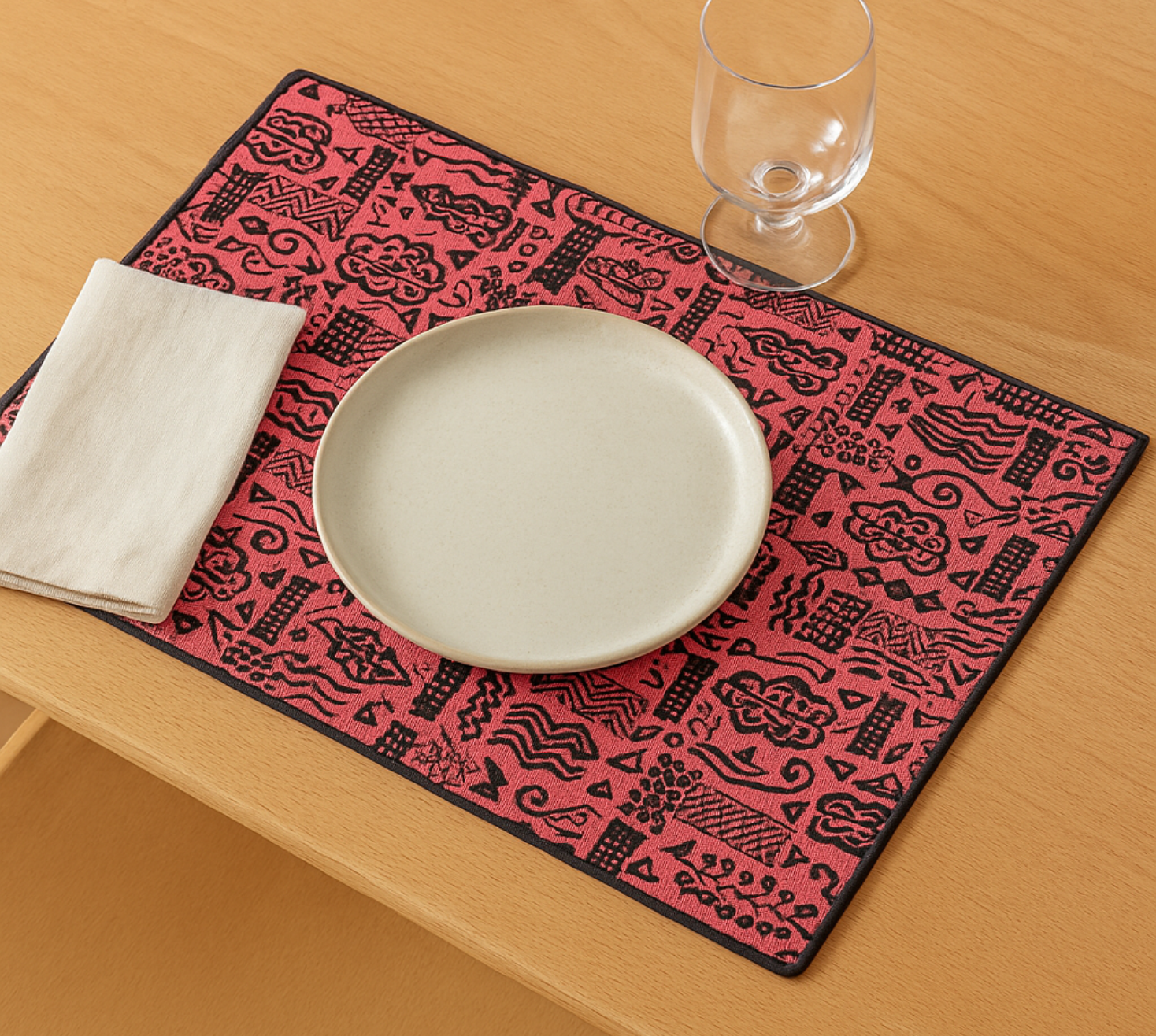 Rosette Noir Silk Jacquard Placemats