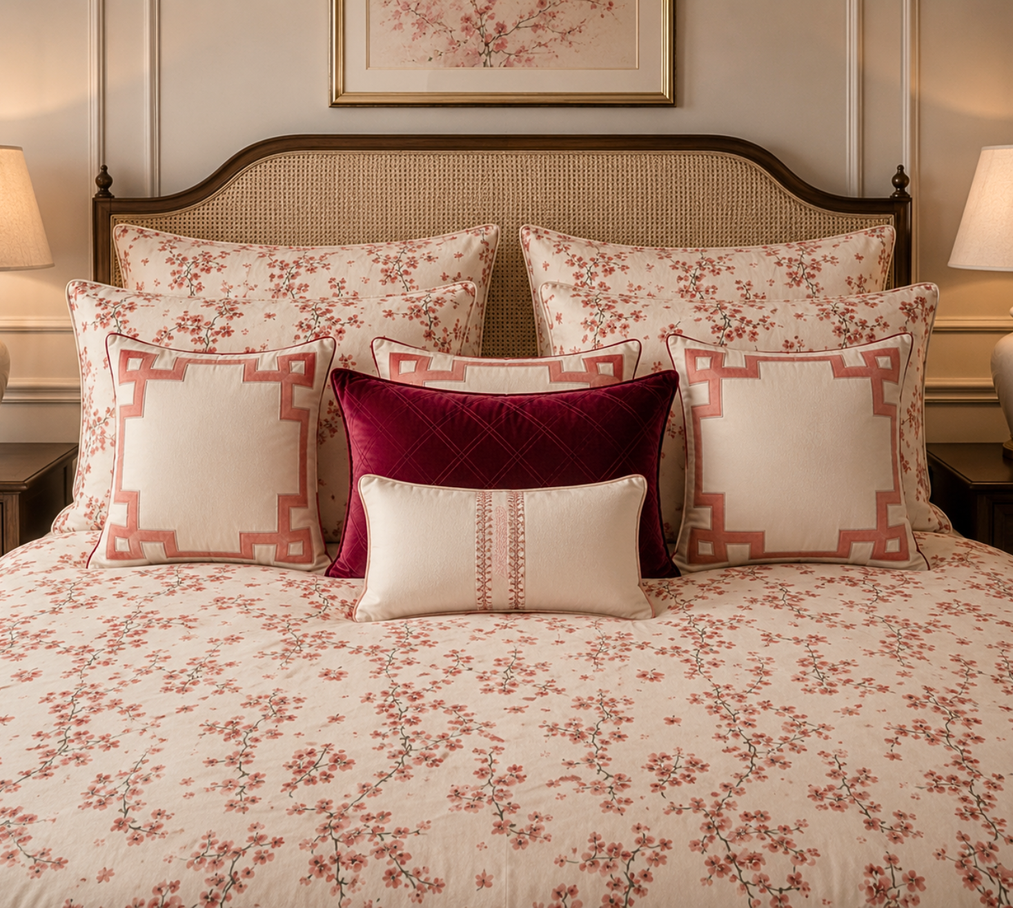 The Cherry blossom Quilted Bedspread