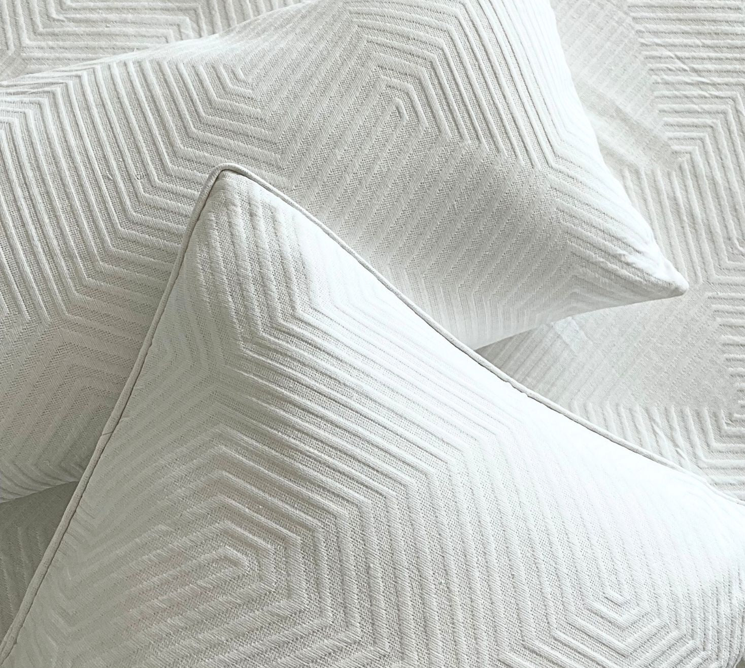 Abstract Linear Self Jaquard Bedspread