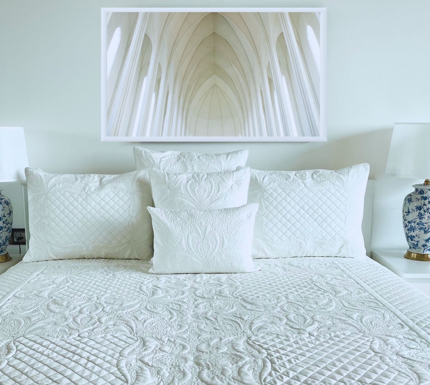 Ornate French style Embroidered Bedspread