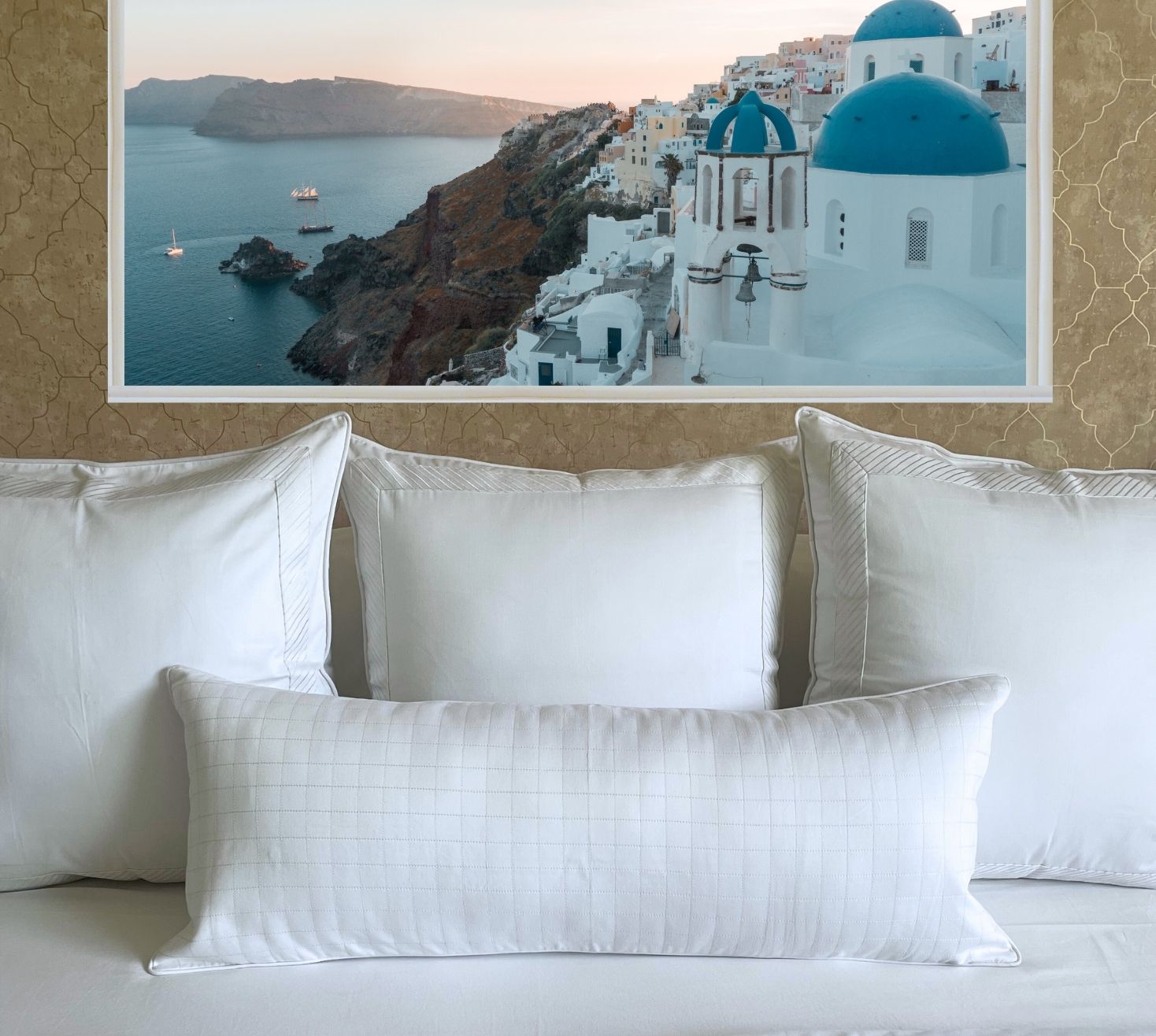 Channel embroidered panel White Duvet Cover