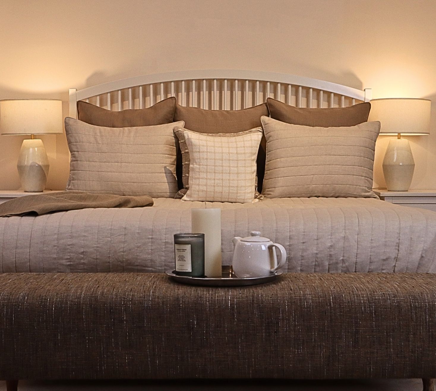Blissful Fawn Quilted Bedspread