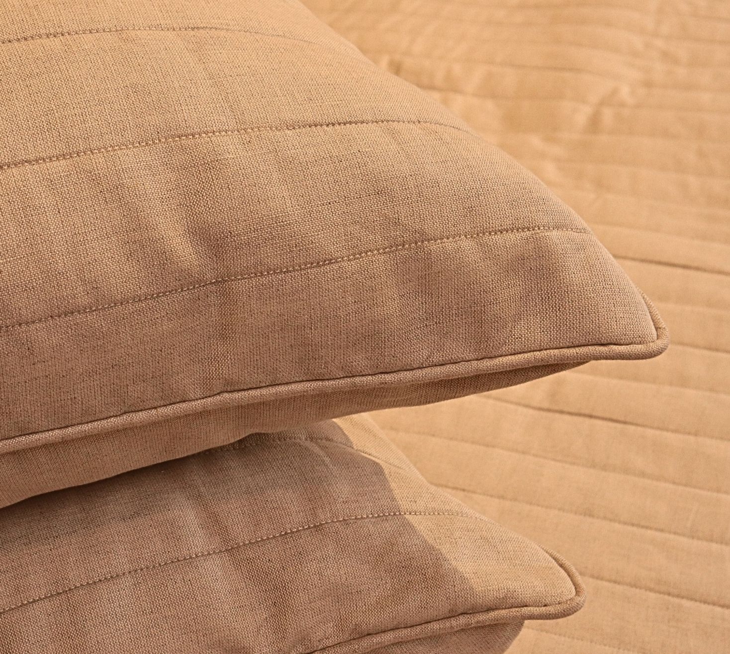 Blissful Fawn Quilted Bedspread