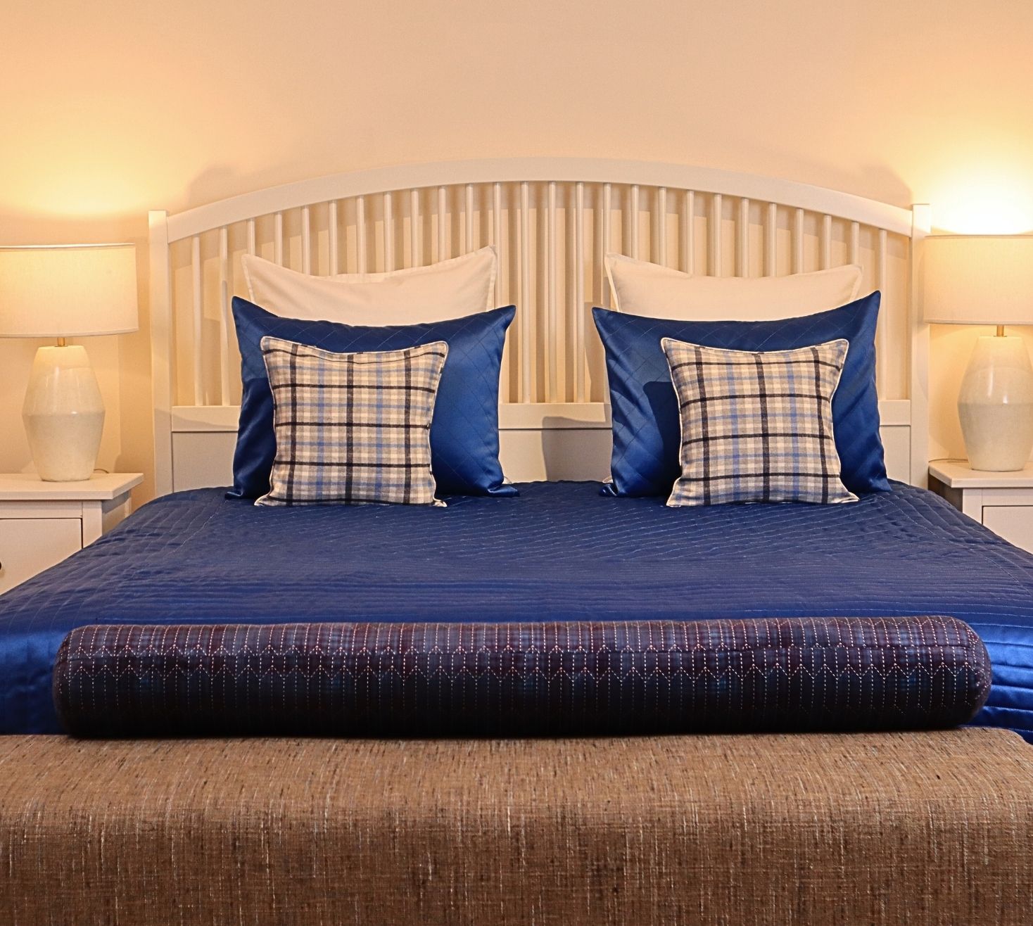 Sapphire Blue Quilted Bedspread
