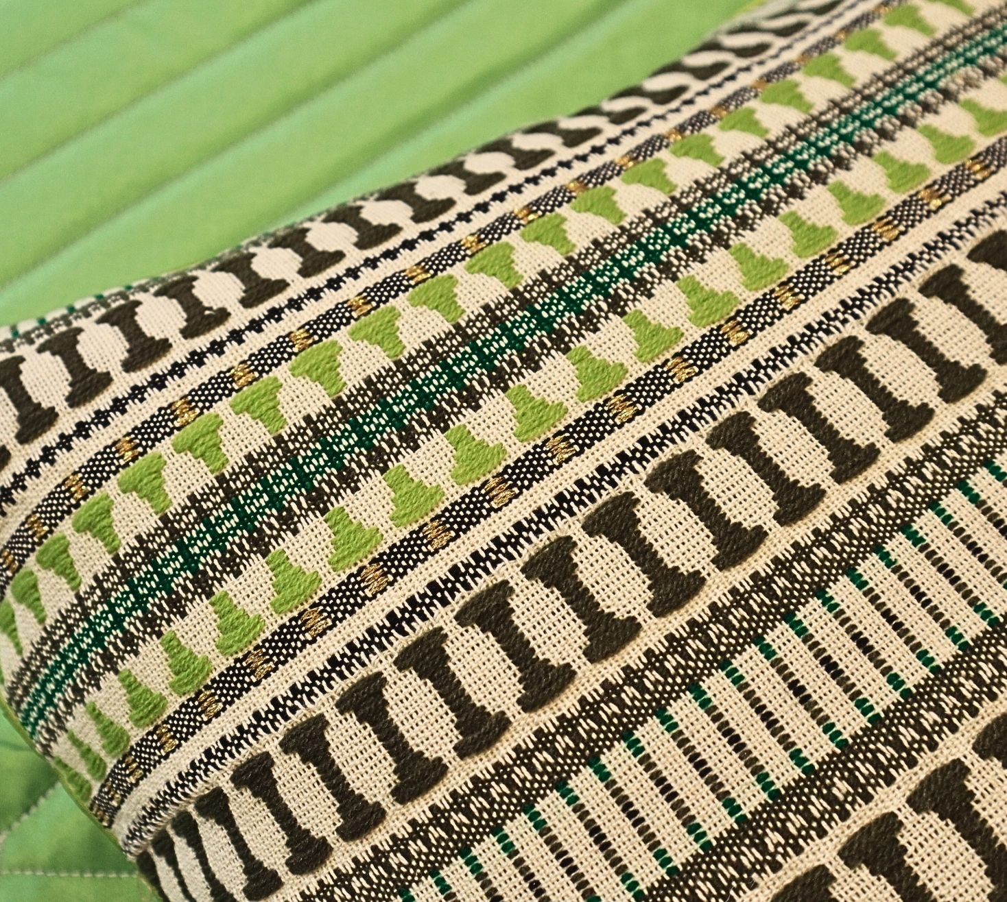 Parrot Green Quilted Bedspread