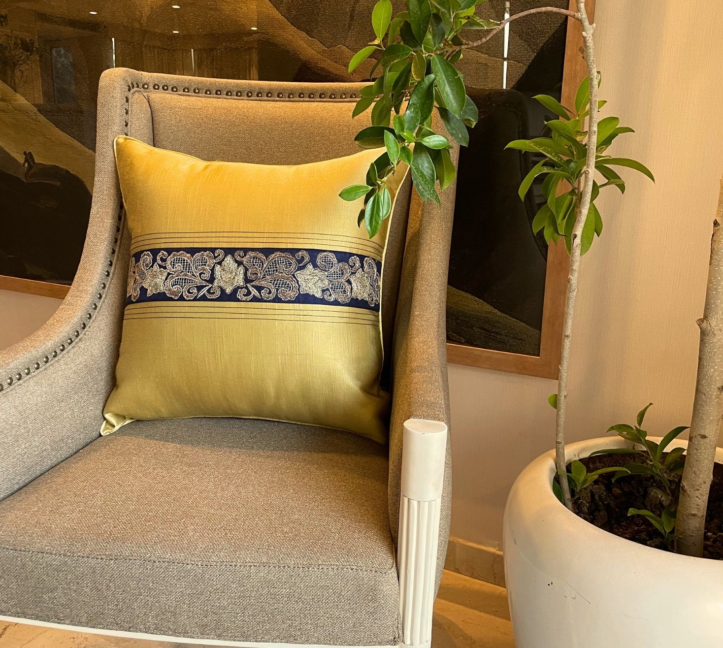 The Artistic Floral Symmetry Cushion Cover