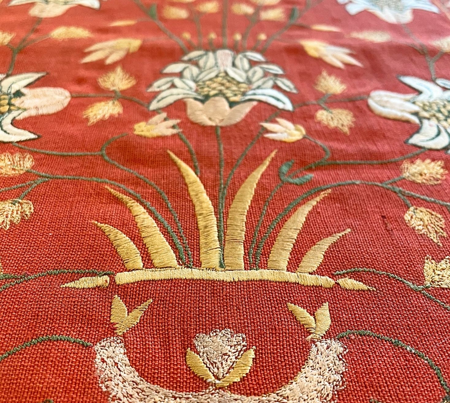 Majestic Rust Embroidered Runner - A timeless Heirloom