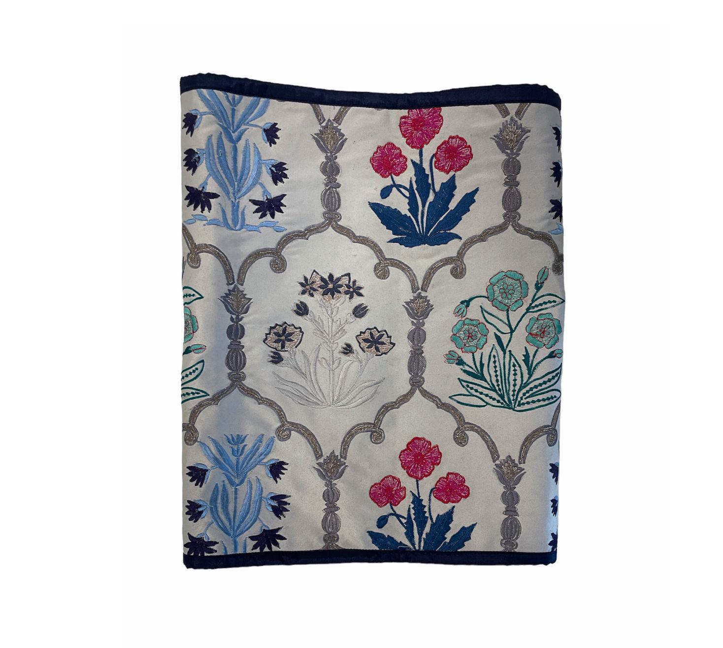 Floral Charm Silver grey embroidered Table linen set