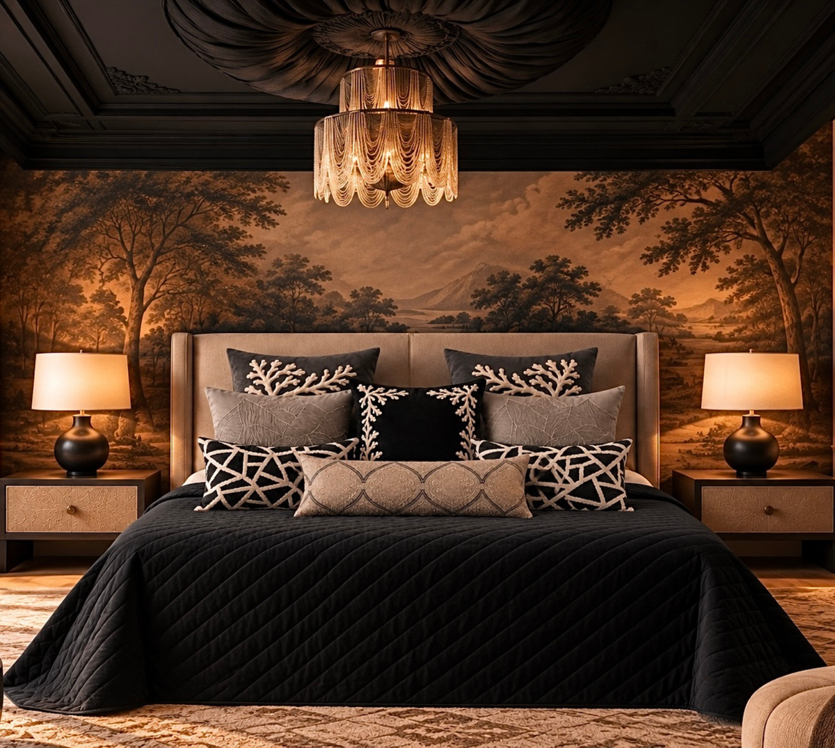 LUXURY COLLECTION - The Obsidian Noir quilted bedspread