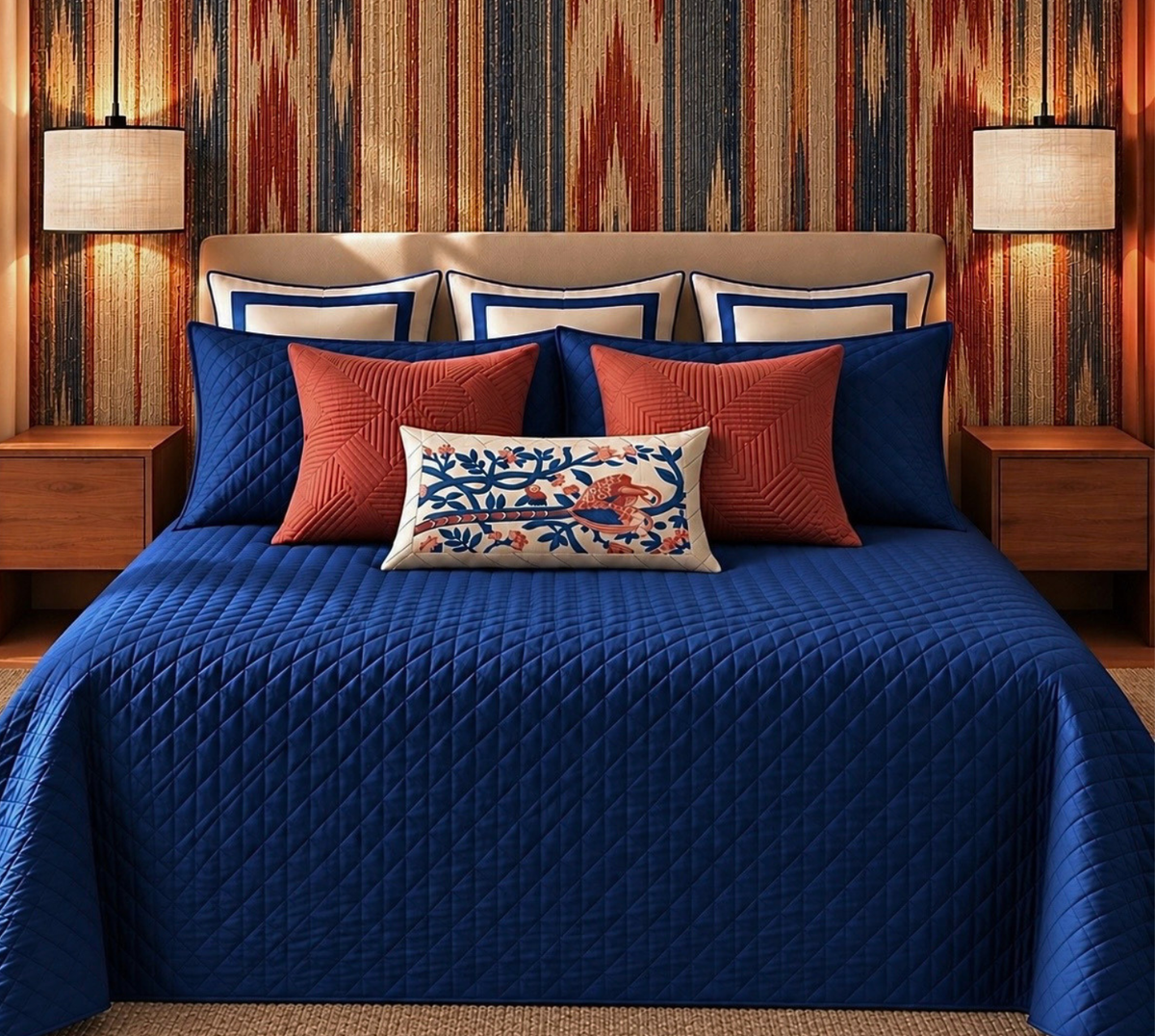 the courtyard orchard quilted bedspread
