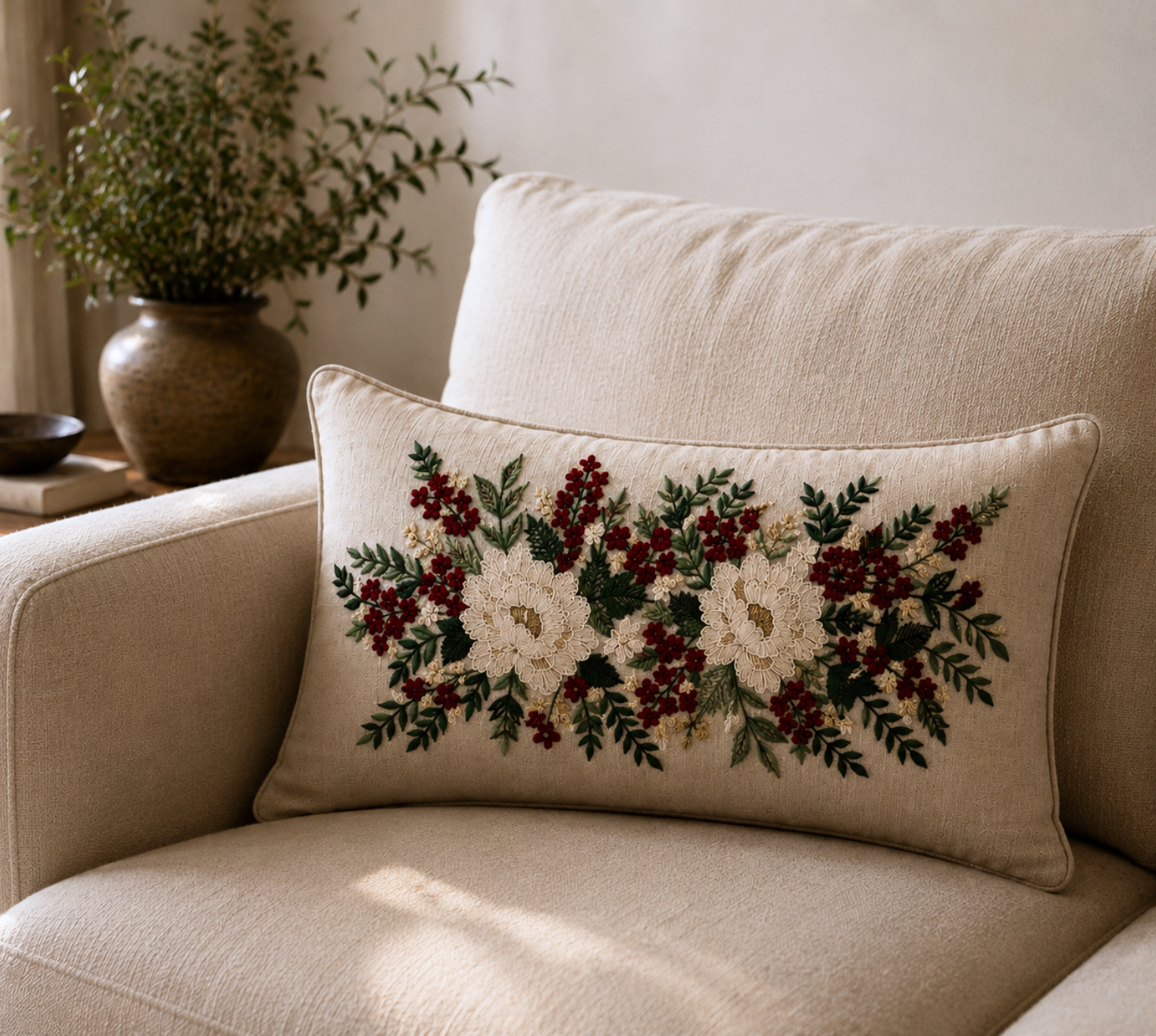 Autumn Canopy Linen cushion cover