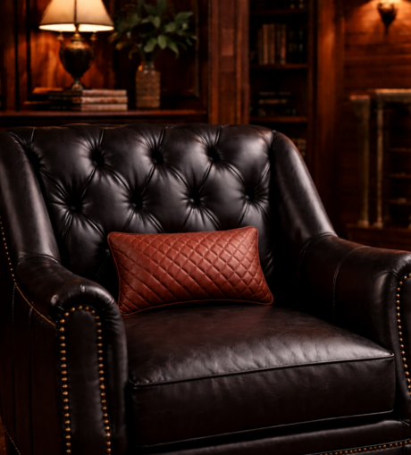 QUILTED LUX LEATHERETTE CUSHION COVER