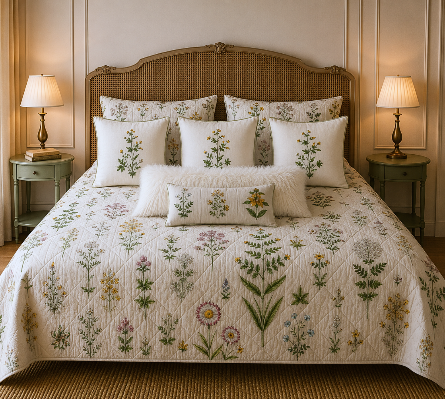 Blooming Meadow Quilted Bedspread
