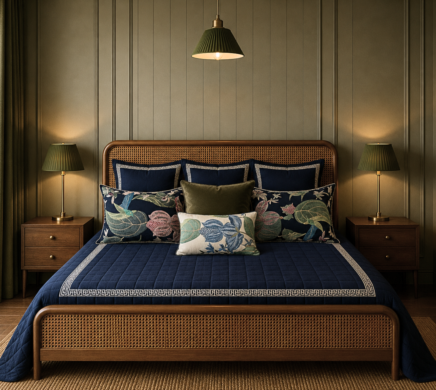 The dancing bird quilted bed spread