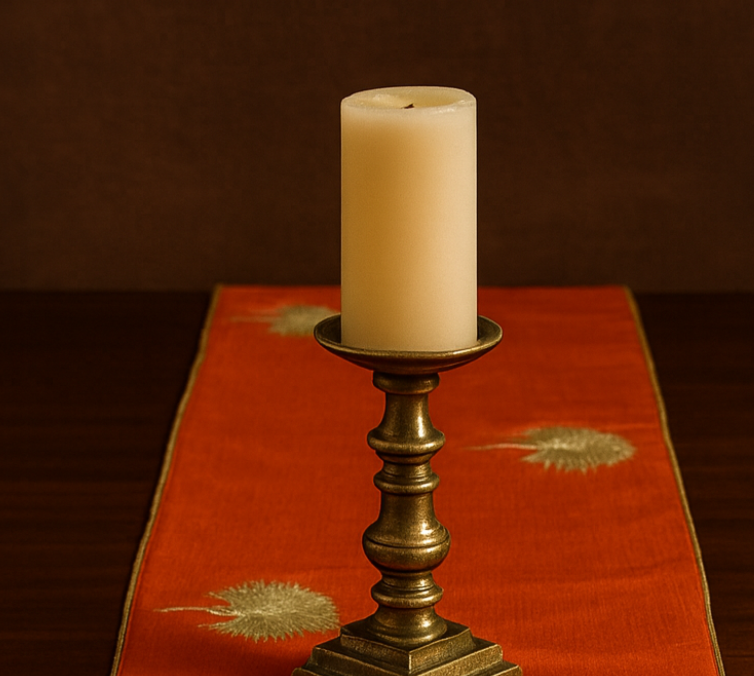 Golden Glow floral Rust runner