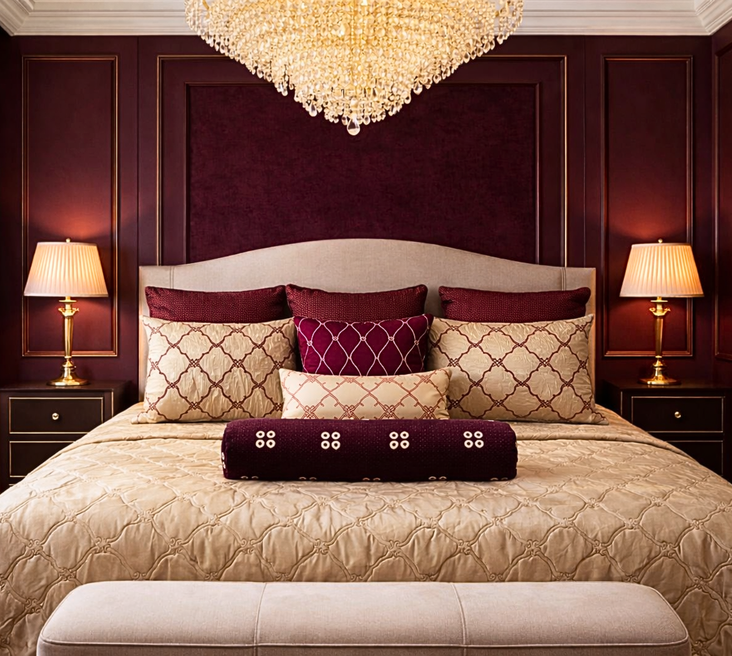 LUXURY COLLECTION - Wine Dynasty Quilted Bedspread