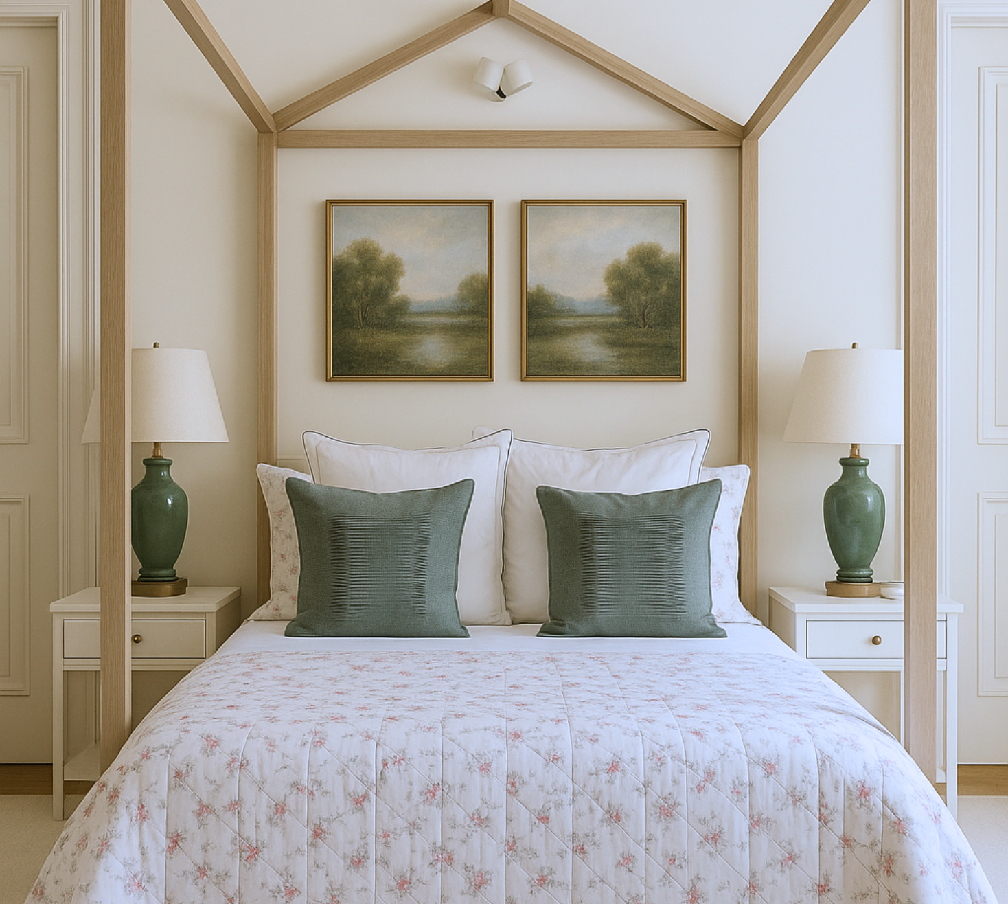 The garden luxe pleat Printed summer quilted Bedspread