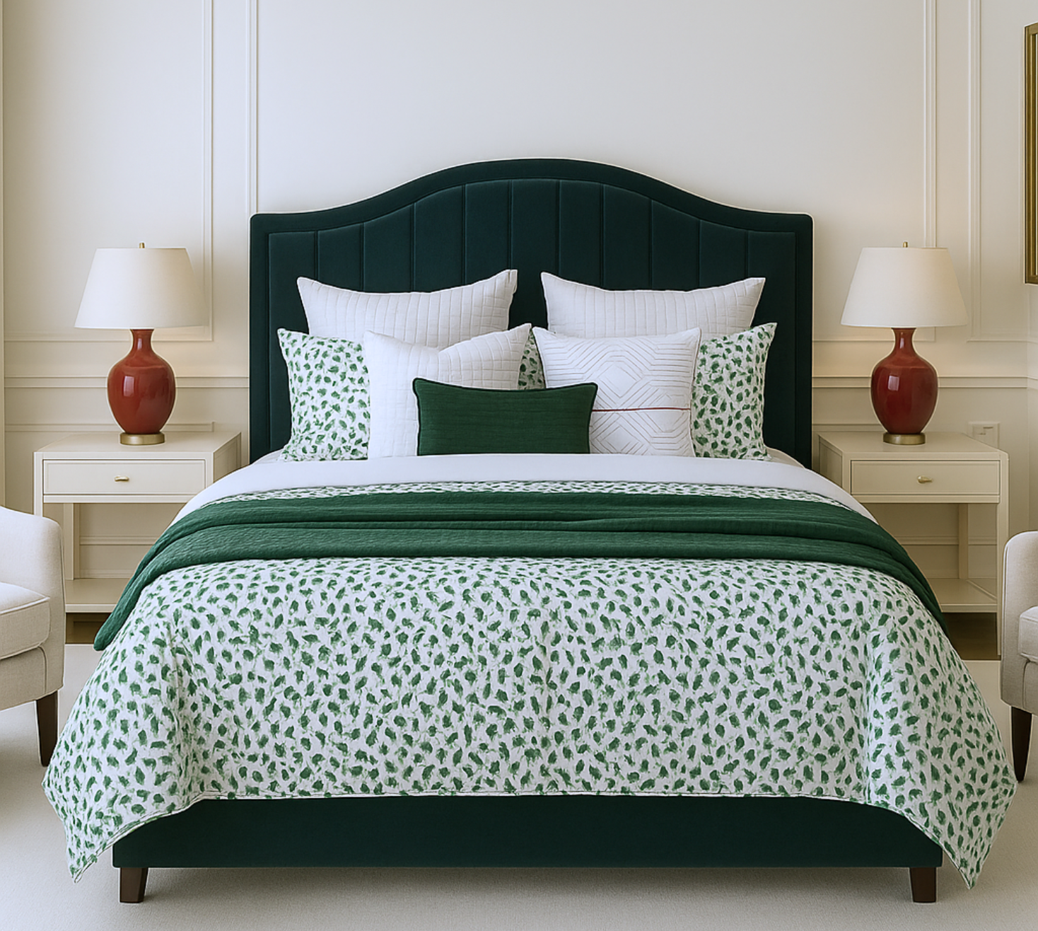 Leafy Paradise cotton Quilted bedspread