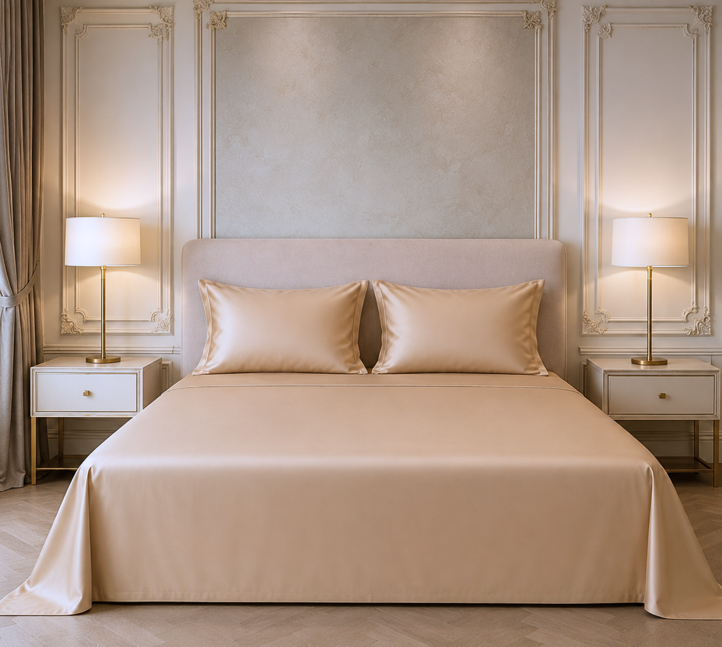 Champagne Gold Satin Bedsheet Set