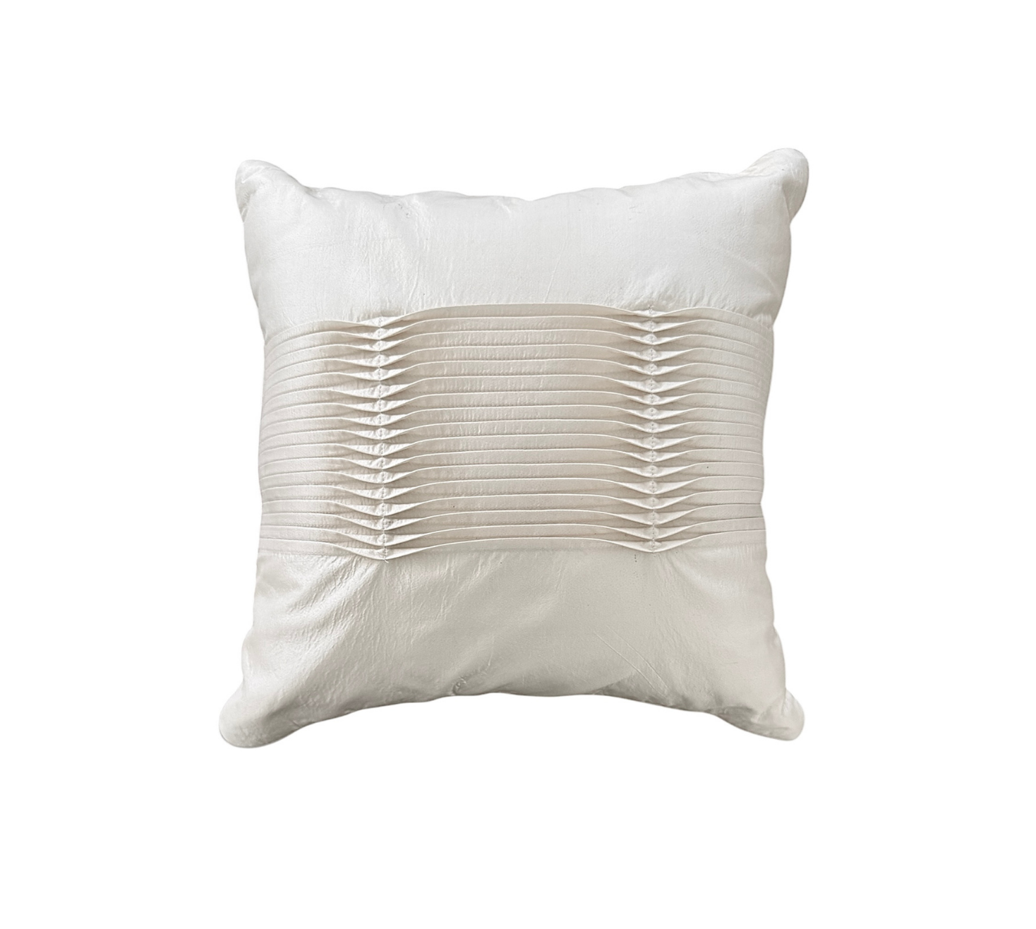 Centre pin tucked silk cushion cover