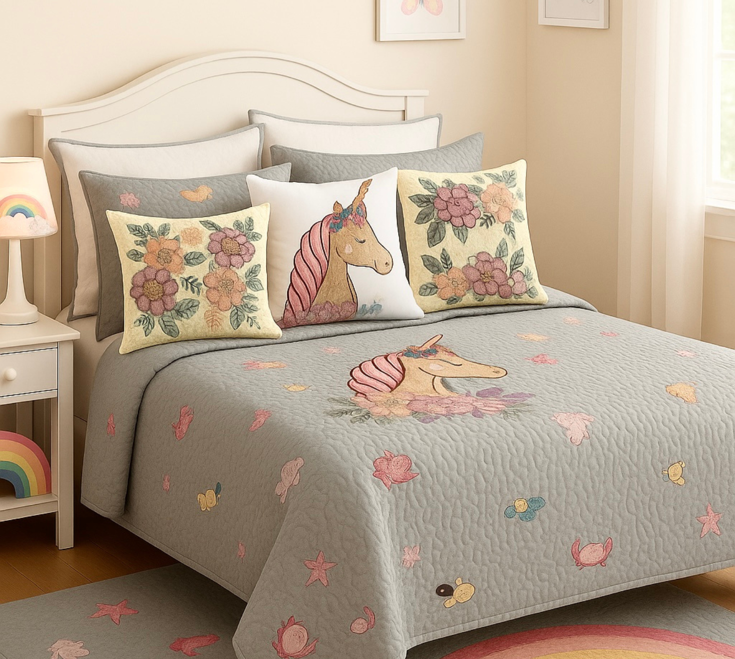 The Unicorn universe Quilted Bedspread