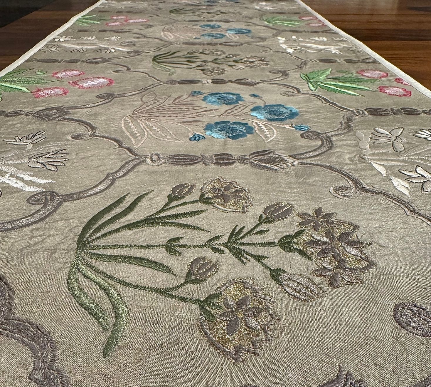 harmonious silk brown runner