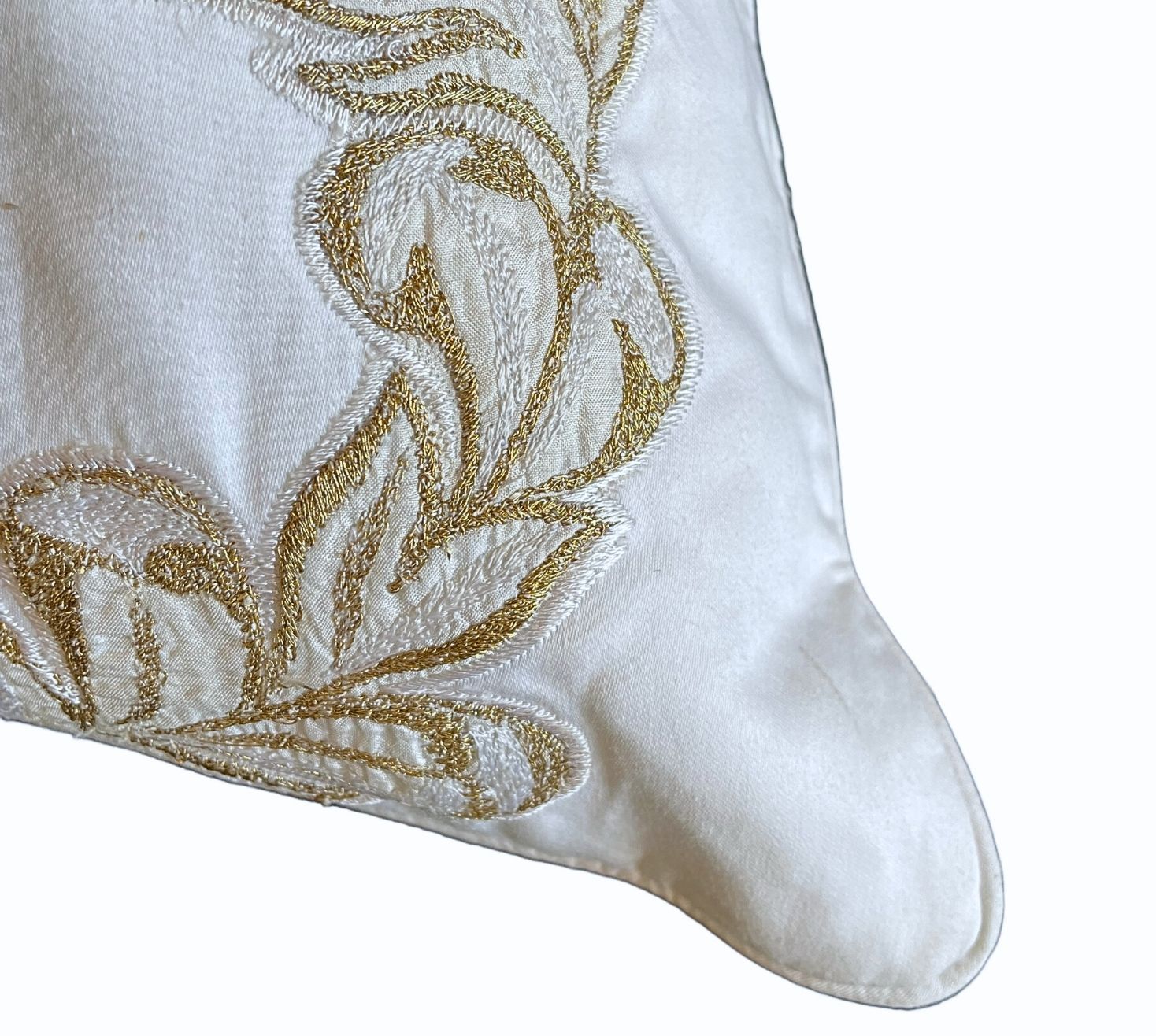 Gold Foliage Patchwork Cushion Cover