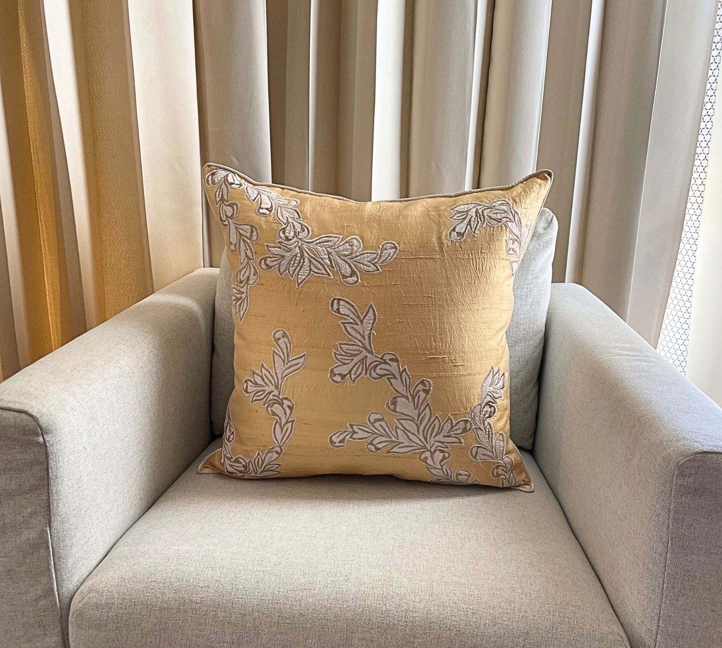 Gold Buttermilk silk  Cushion Cover