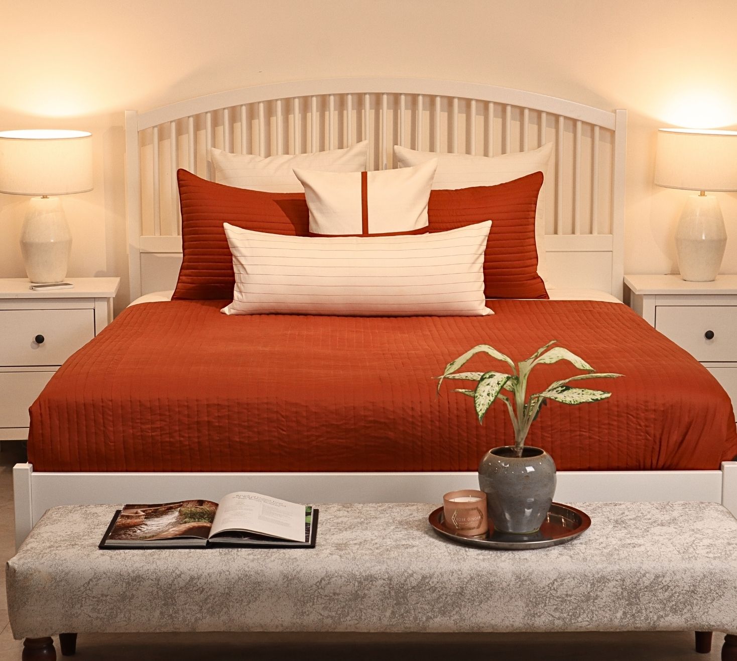 The Rustic Charm Vertical Patterned Quilted Bedspread