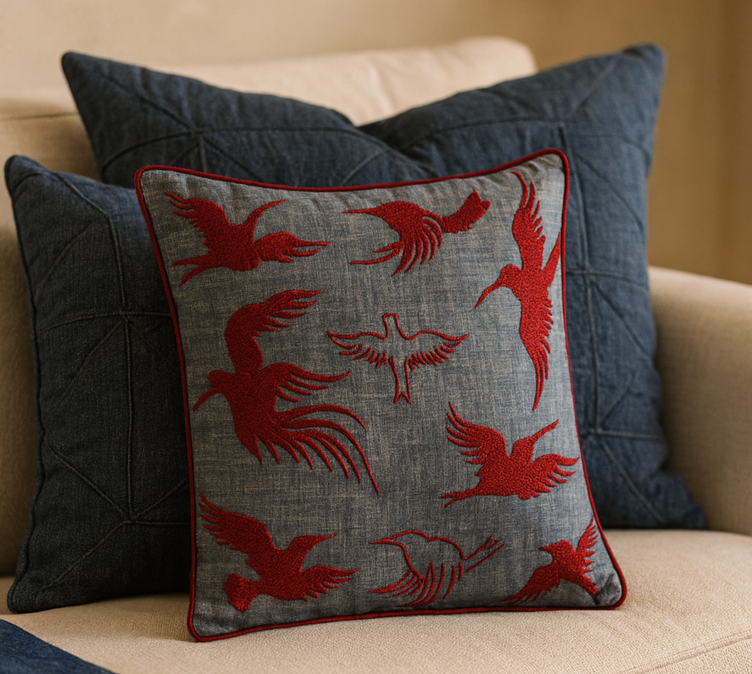 Birds of Light cushion cover