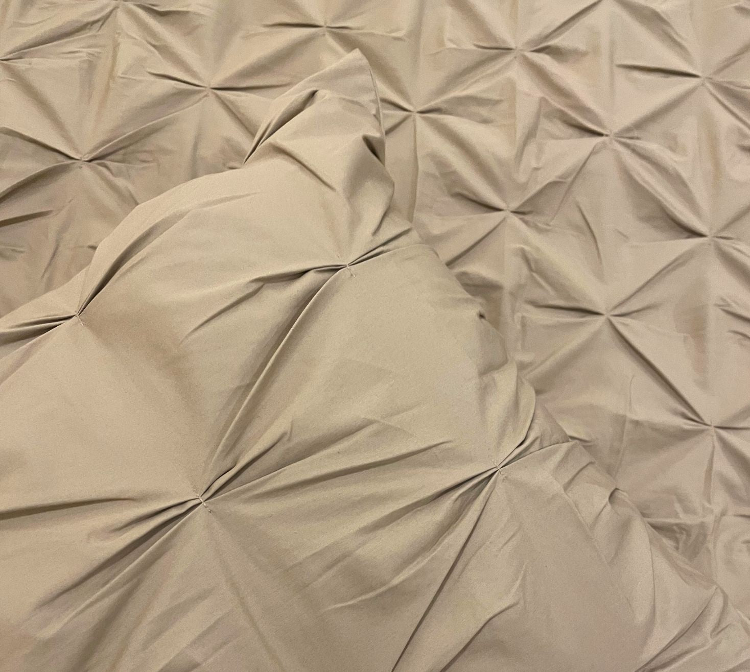 Brown cotton pinch pleat duvet cover