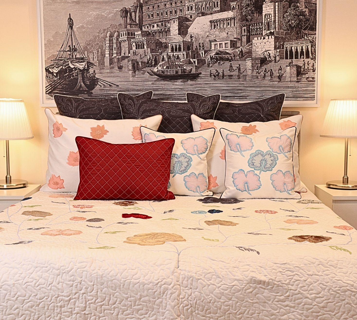 Floral Gardenia Quilted Bedspread