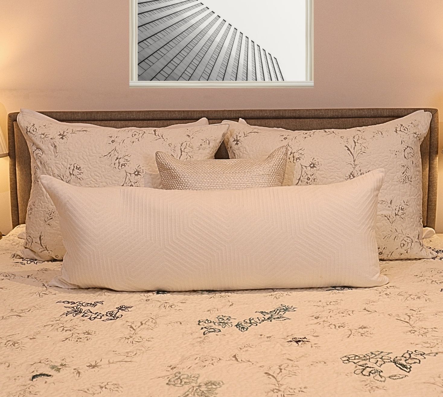 Ivory Floral motif Bedspread