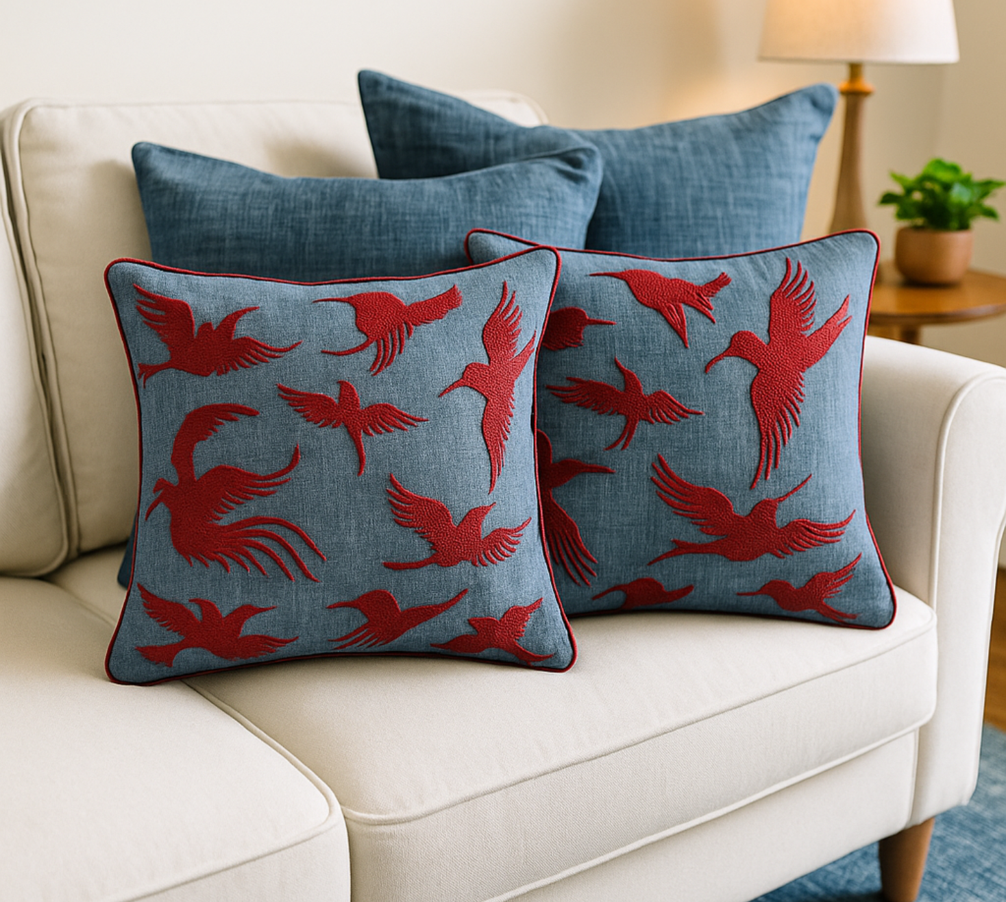 Birds of Light cushion cover