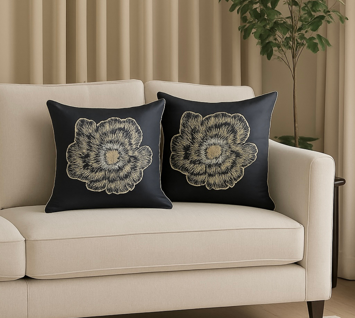 Fleur Patchwork with Pearl Embroidery cushion cover