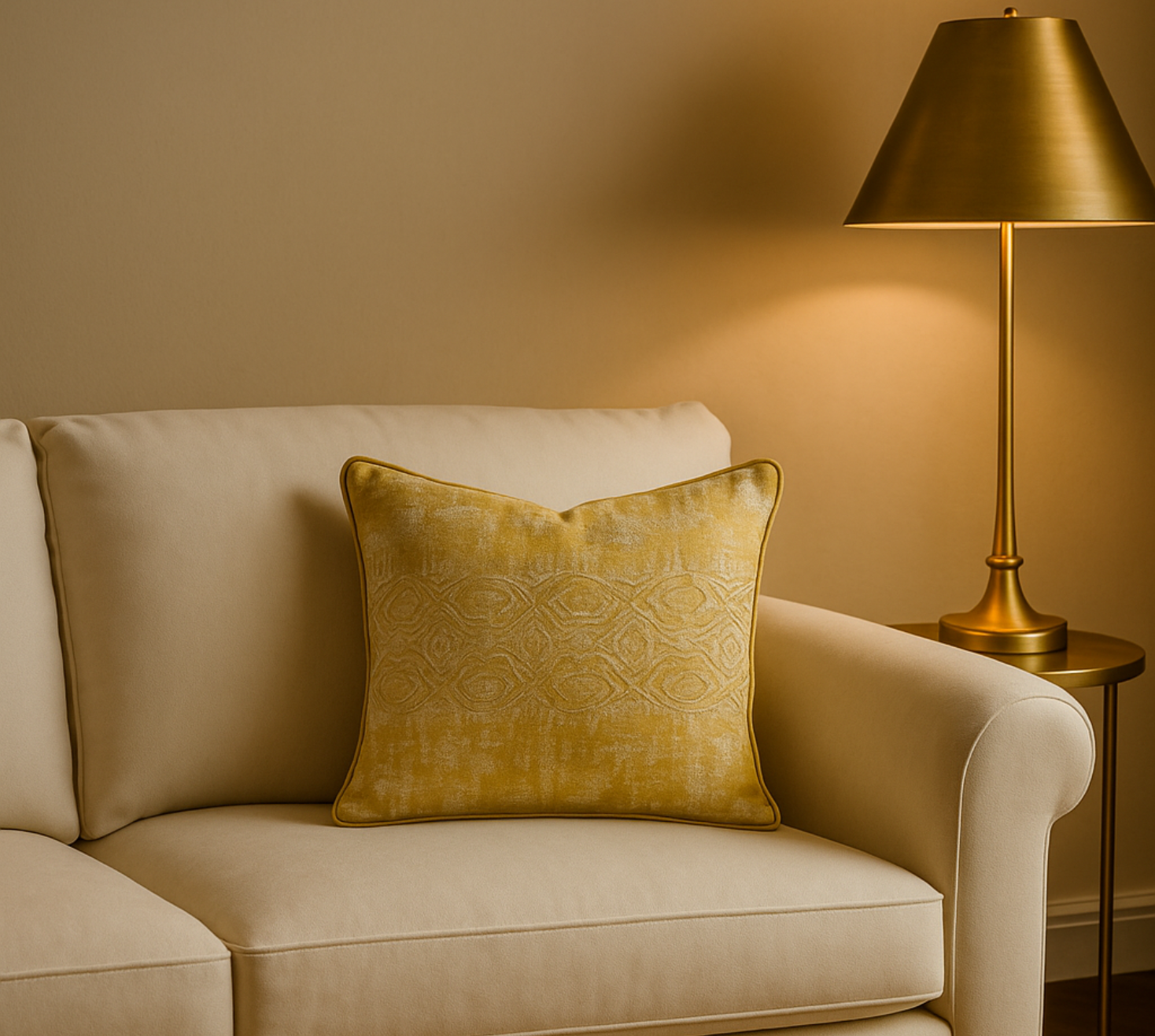 Golden Mirage Cushion Cover