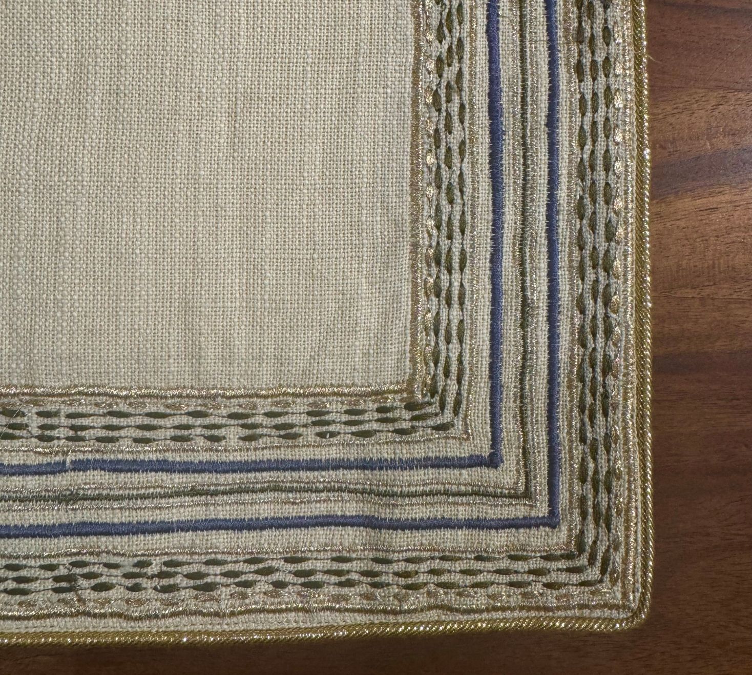 Timeless Striped Embroidered Runner