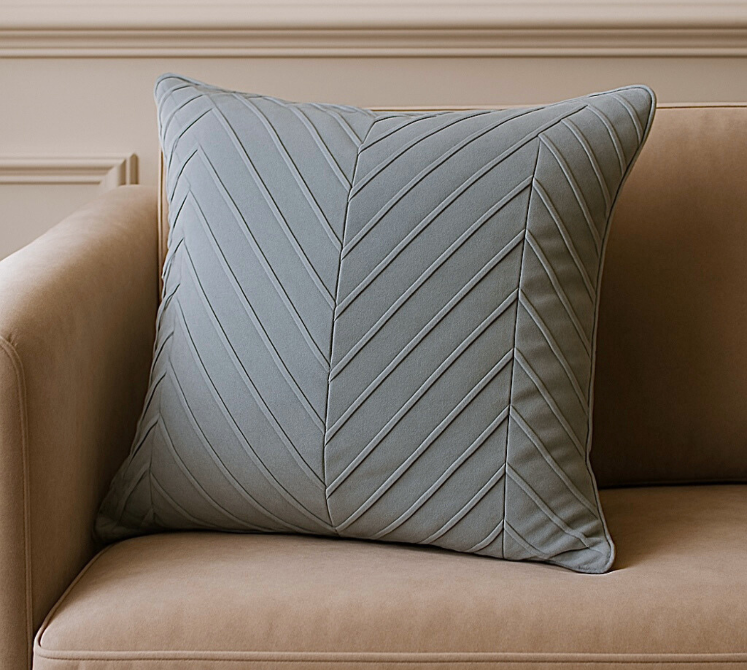 Plush velvet Striped cushion cover