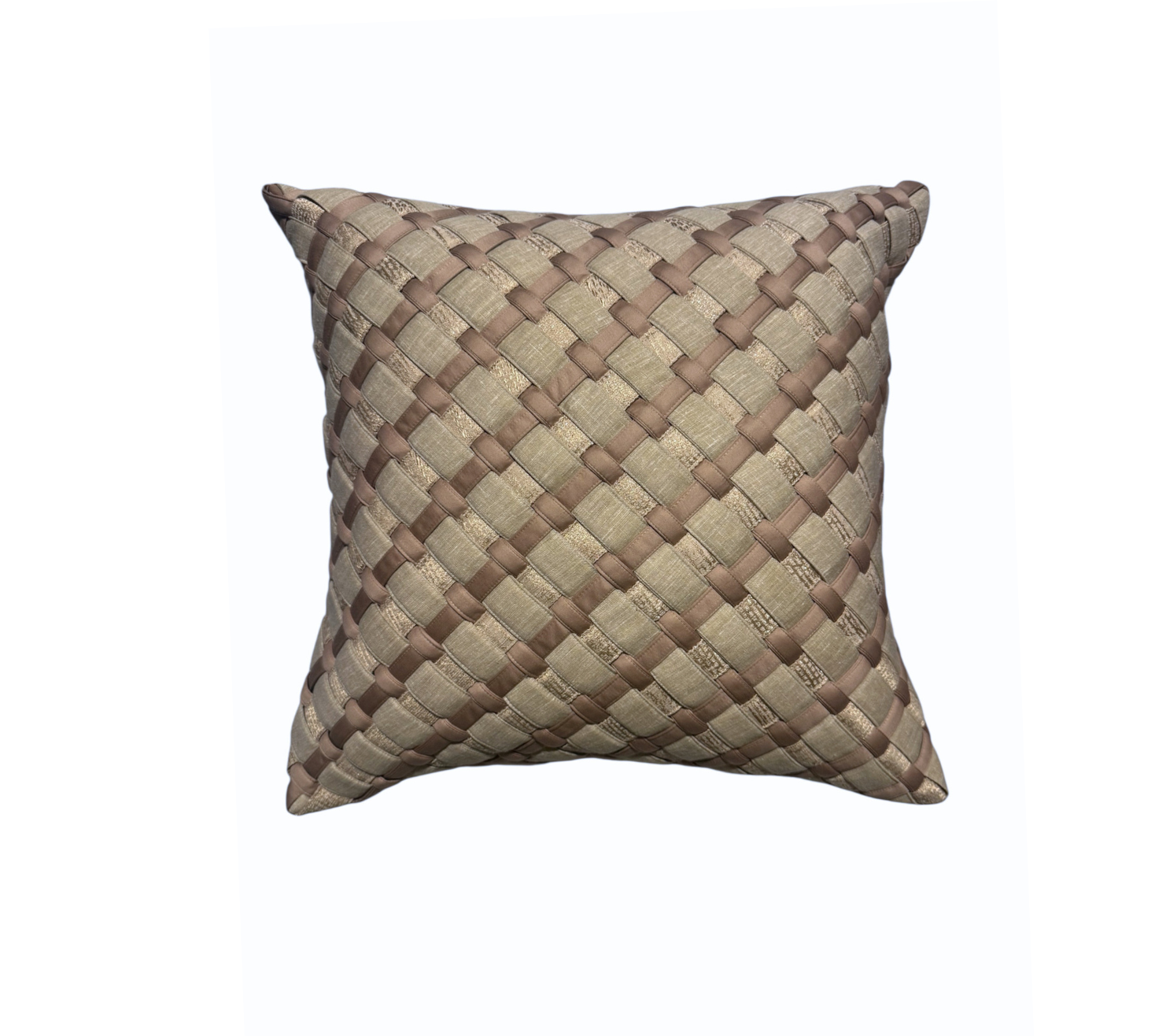 The Luxe Beige Interwoven Cushion Cover
