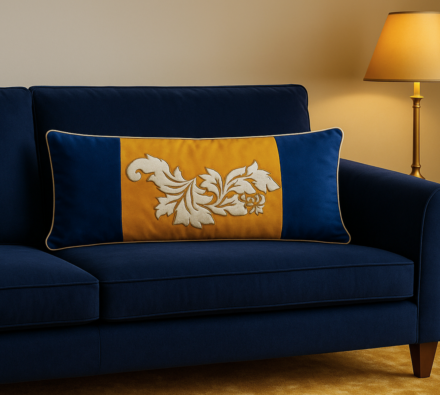 The royal mustard muse cushion cover