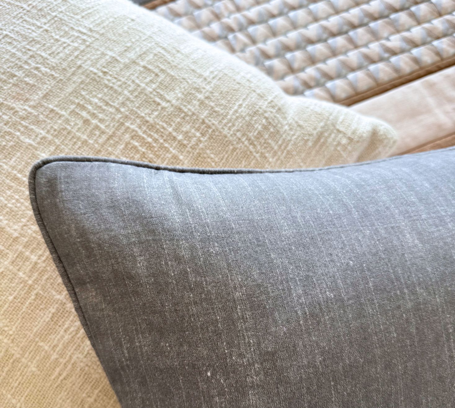 Grey whisper cotton quilted bedspread