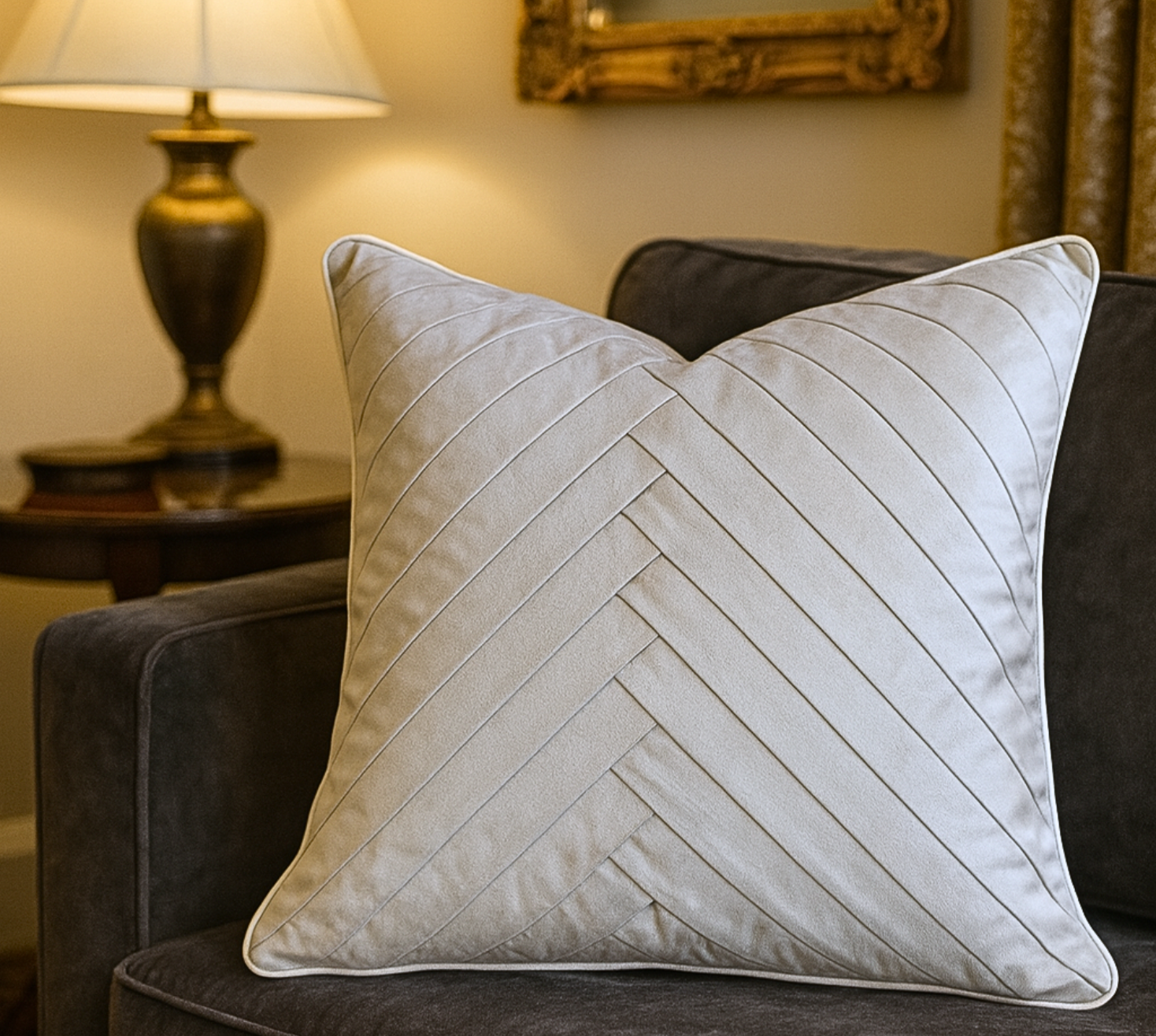 The Whispered Pleats Cushion Cover