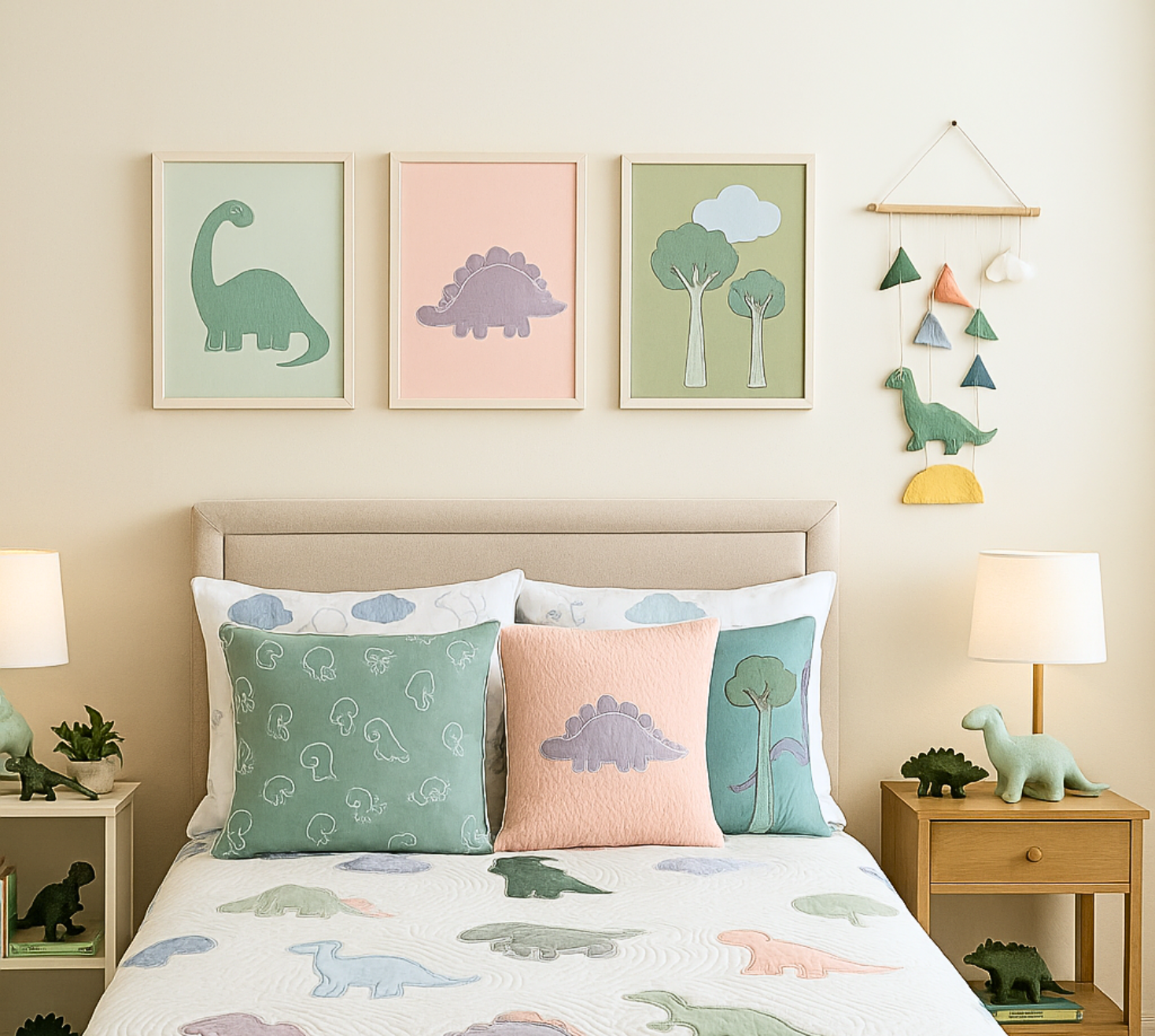 The Dino Dreams Quilted Bedspread