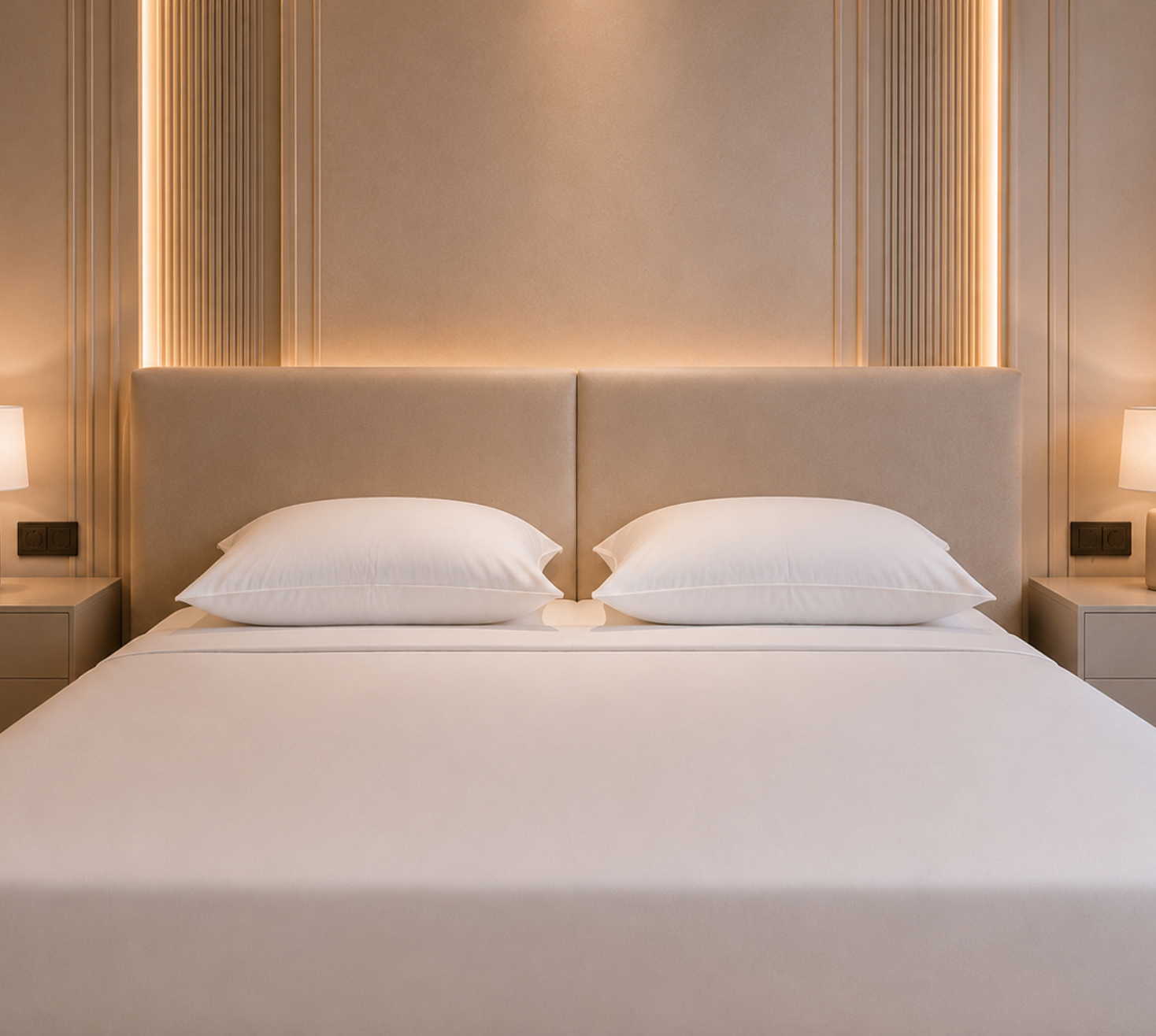 Luxurious White Bed sheet With 2 Pillow Covers
