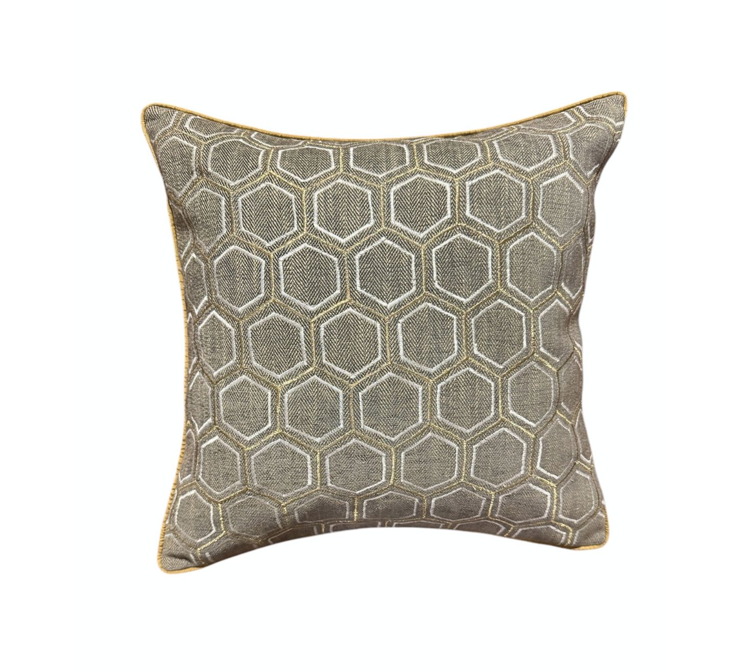 Hexagonal Web silk embroidered cushion cover